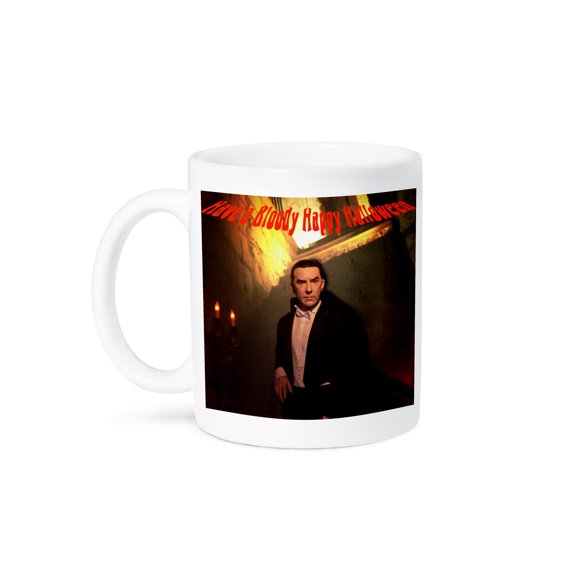 3dRose, Dracula Greeting, The most famous dracula, Bella Lugosi wishes you a Happy Bloody Halloween, 15oz Mug