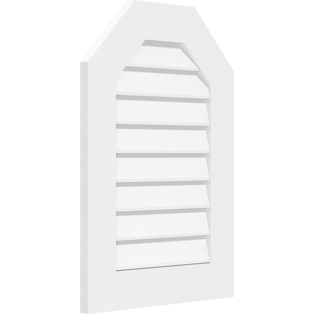 26"W x 40"H Octagonal Top Surface Mount PVC Gable Vent: Non-Functional, w/ 3-1/2"W x 1"P Standard Frame