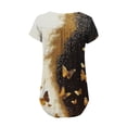 thumbnail image 5 of Maqroz Womens Pleated T Shirts Round Neck Short Sleeve Button Down Floral Printed Summer Tops Casual Loose Fit Blouses 2026 Black XXL, 5 of 5