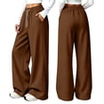 thumbnail image 5 of Dresfit Barrel Sweat Pants for Women Baggy Wide Leg Sweatpants Winter Fall Elastic Waist Drawstring Lounge Pants Tummy Control Solid Color Yoga Joggers M, 5 of 8