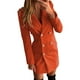 thumbnail image 1 of Chaquetas de Negocios Chaqueta larga informal ligera y fina para mujer, abrigo ajustado de manga larga con botones en el pecho, abrigos con bolsillos, chaqueta con botones,blazer moda（Anaranjado， L), 1 of 5