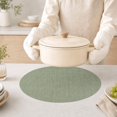 thumbnail image 3 of Unique Bargains 10 Pcs Round Solid Color Jute Placemat 11.81"x11.81" Green, 3 of 5