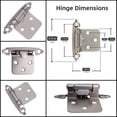 thumbnail image 3 of 1/2" Overlay Matte Black Cabinet Hinges (2 Pair -4 Pcs) Self Closing Bath & Kitchen Cabinet Hinges Black Flush Mount w/Door Bumpers & Upgraded Screws, 3 of 7