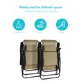 thumbnail image 6 of CHYVARY Set of 2 Oversized Zero Gravity Patio Reclining Lounge Chair with an Adjustable Headrest and Side Tray, Beige, 6 of 8