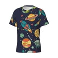 thumbnail image 3 of Yiaed Space Print Mens Short Sleeve Tight Fit T-Shirt, Crewneck Casual Tee-Small, 3 of 5