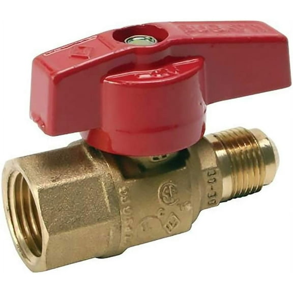 Midline Valve LxF1238GAS Premium Brass Gas Ball Valve, with 3/8 in. x 1/2 in. Flare x FIP Connections