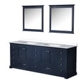 thumbnail image 3 of 84 In. W X 22 D Navy Blue Bath Vanity - White Quartz Top & 34 Mirrors Soft Close Ample Storage With 2 Cabinets And 14 Drawers Scratch Stain Finish Double Countertop For Doors, 3 of 7