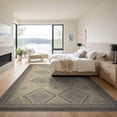 thumbnail image 3 of ODIKA 9'x12' Washable Area Rug Herringbone Farmhouse Boho Geometric Door Striped Border Vintage for Great Room, Indoor Concept, Large Living Low Pile, Flatwoven, 3 of 7