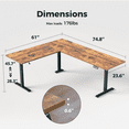 thumbnail image 2 of 74.8 Inch L-Shaped Standing Desk, Large Electric Height Adjustable Ergonomic Home Office Computer Desk with 3 Memory Buttons and Cable Management, Corner Desk for Office Workstations, Rustic Brown, 2 of 8