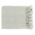 thumbnail image 1 of Surya Tressa 4'2" x 5' Cotton Throw Blanket in Ivory, 1 of 3