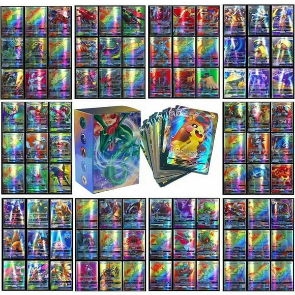 "100 PCS Rare Cards TCG Deck Box Charizard Cards Deck Box(100Vmax), Good Gift for Kids"