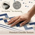 thumbnail image 6 of ODIKA 2'x3' Navy Beige Geometric Handwoven Design Washable Doormat Modern Stripes with Intricate Patterns Non-Slip, Low Pile for Entryway, Kitchen, Laundry Room, 6 of 7