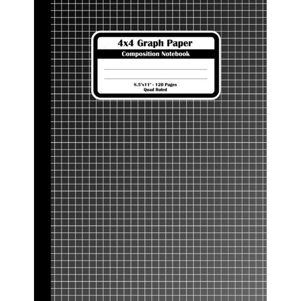 4x4 Graph Paper Composition Notebook Square Grid or Quad Ruled Paper