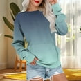 thumbnail image 2 of Gradient Sweaters Blouses for Womens Crew Neck Long Sleeve Pullover Sweater Blouses with Kangaroo Pocket Spring Outfits 2025 Pullover Fall Winter Clothes, 2 of 6