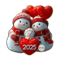 chaungfeng 2025 Christmas Snowman Ornaments, 3.15 Inch 2D Christmas Tree Pendant Acrylic Decorations, for Winter Party Shopping Mall Holiday Window Scene Layout Wreath Car Rearview Mirror