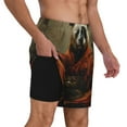 thumbnail image 2 of Logiee Jungle Meditating Panda Print Men's Swim Trunk,Quick Dry Board Shorts ,Men's Swim Trunks with Compression Liner, Bathing Suits with Pockets-Small, 2 of 6