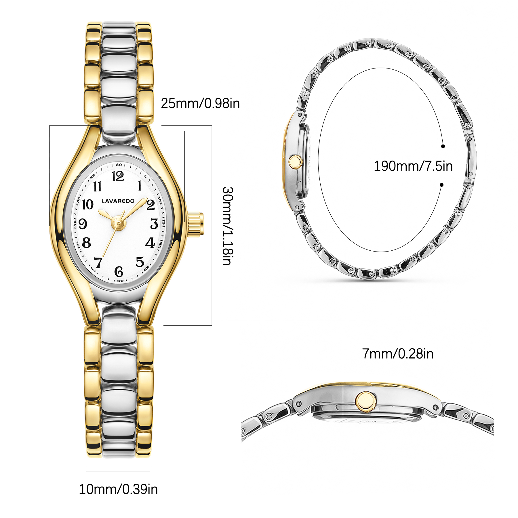 Elegant Ultra‑Thin Women’s Watch with Oval Dial | 7mm Slim Case,Stainless Steel Strap, 3ATM Water Resistance – Perfect Gift for Women