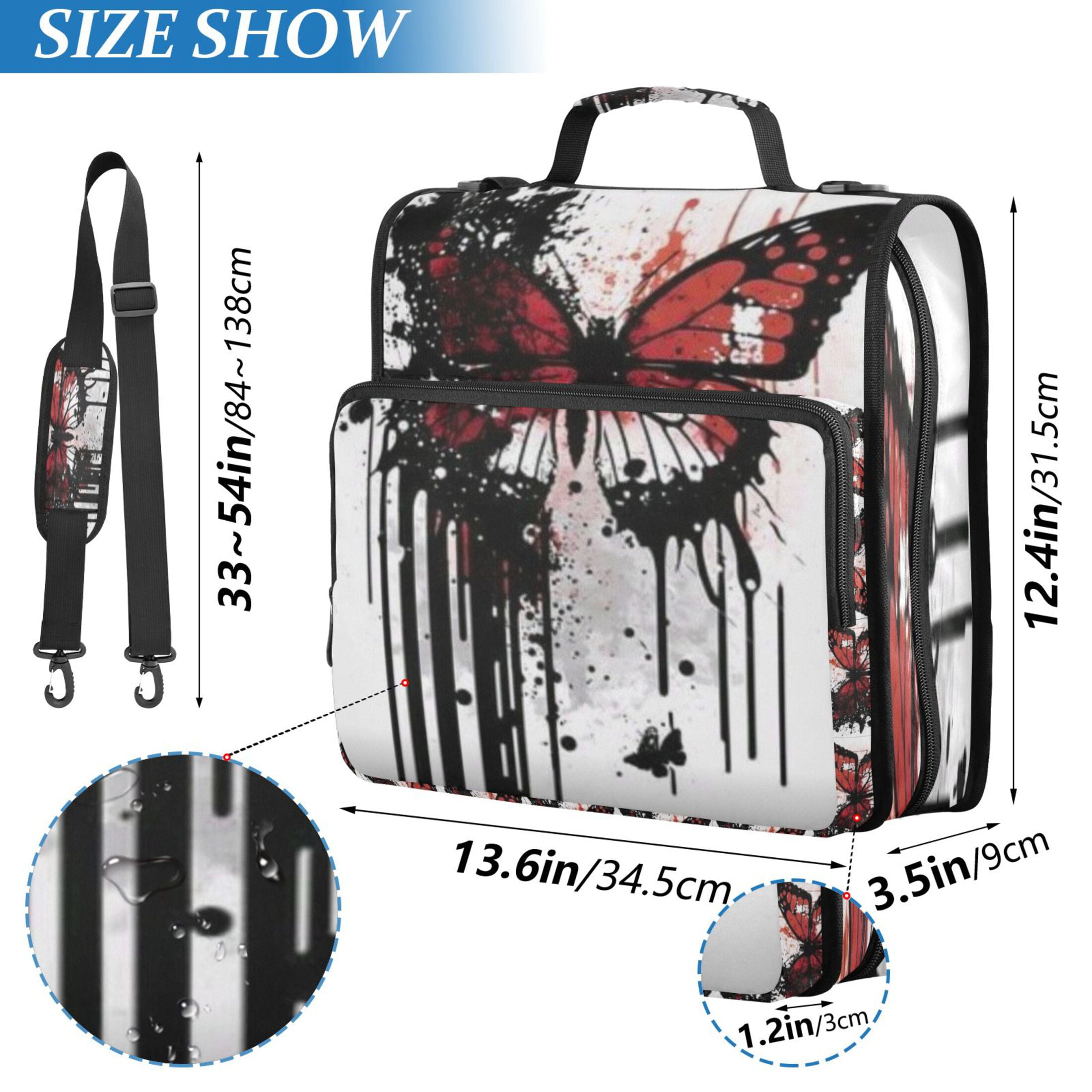 DIXRUYEE Zipper Binder trapper keeper Documents Organized Butterfly's Fiery Dance Printed