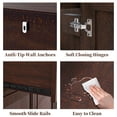 thumbnail image 4 of FIAKOA 64" Farmhouse Buffet Cabinet with Charging Station, Modern Sideboard Cabinet with Wood Doors & 2 Drawers, Kitchen Coffee Bar Credenza for Dining Room, Walnut Brown, 4 of 9