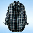 thumbnail image 5 of hlysgo Flannel Shirt for Women Plaid Cowgirl Button Down Shirts Long Sleeve Casual Tops with Pocket Green,2xL, 5 of 5