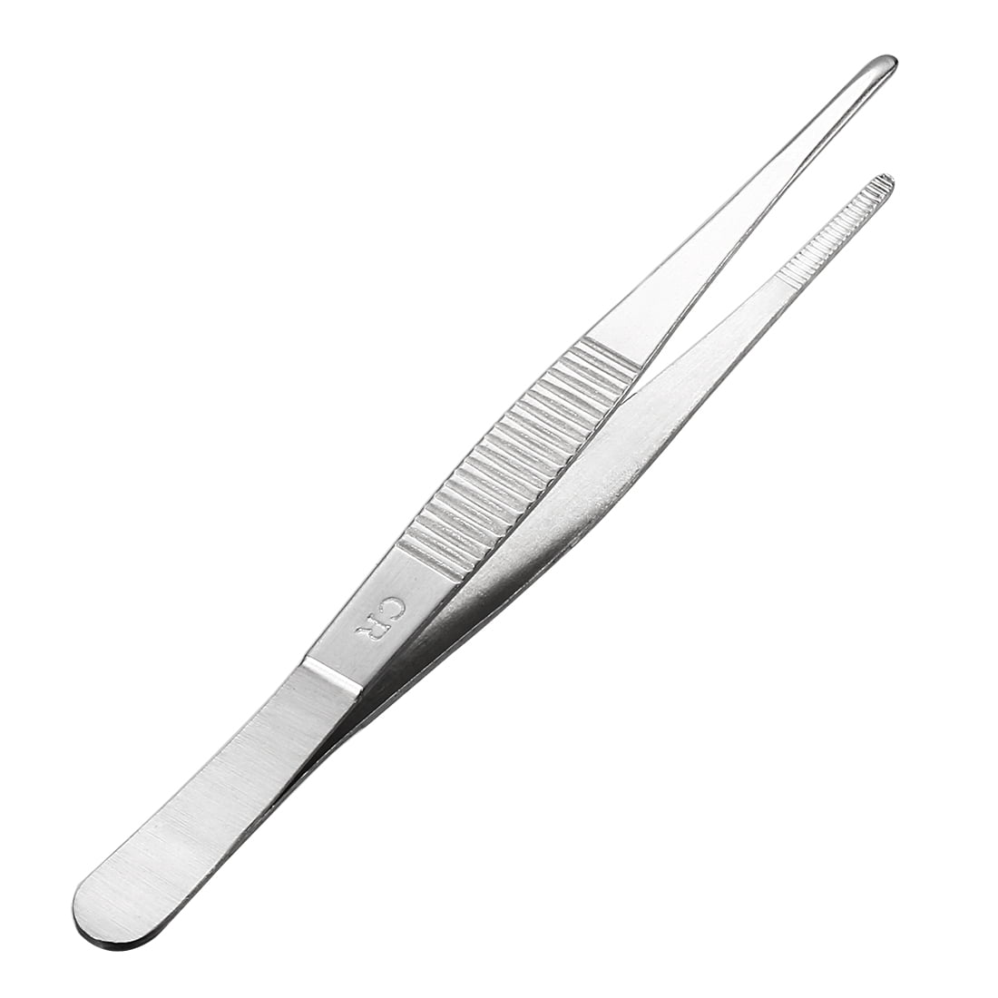 1 Pcs 5.5Inch Stainless Steel Straight Blunt Tweezers with Serrated