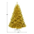 thumbnail image 2 of Costway 6ft Artificial Tinsel Christmas Tree Hinged w/1036 Tips Foldable Stand Champagne, 2 of 10