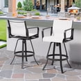 thumbnail image 7 of Crestlive Products Outdoor Swivel Bar Stools Set of 2, Patio Bar Height Chairs with Rust-Resistant Aluminum Frame, 360° Swivel Outdoor Bar Stools for Patio, Pool, Backyard, Bistro (Augustine Oyster), 7 of 7