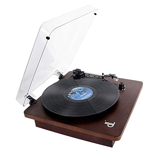 Tocadiscos, para vinilo, con altavoces, 3 velocidades, RCA, AUX, conversión a computadoras, estilus de repuesto, portátil