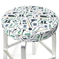 thumbnail image 3 of Pofeuu Modern Industry Print Round Bar Stool Covers - Super Soft and Washable Elastic Stool Cushion Slipcover Easy Clean Velvet-14 inch, 3 of 7