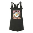 thumbnail image 2 of Wild Bobby Retro Better Together Daisy Smiley Face Checkered Background Vintage Women Tri-Blend Racerback Tank Top, Vintage Black, Small, 2 of 6