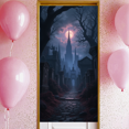 thumbnail image 4 of Gothic Design Halloween Banner Spooky Graveyard Full Moon Haunted Backdrop for Halloween Party Decoration Night Event, 4 of 5