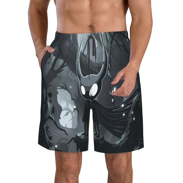 Balery Forest Black Ghost Warrior Traje de Baño Estilo Hawaiano para Hombre, Shorts de Secado Rápido con Bolsillos-X-Large