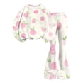 thumbnail image 2 of Grblisyd Girls 2 Piece Fall Outfits Cute Cartoon Print Crew Neck Long Sleeve Shirts & Flared Pants Clothing Set Size 10-12, 2 of 3