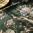 thumbnail image 5 of StangH Green 100% Blackout Floral Curtains Bird Pattern Vintage Home Decor Thermal Insulated with Backtab Drapes for Living Room, W52xL84, 2 Panels, 5 of 7
