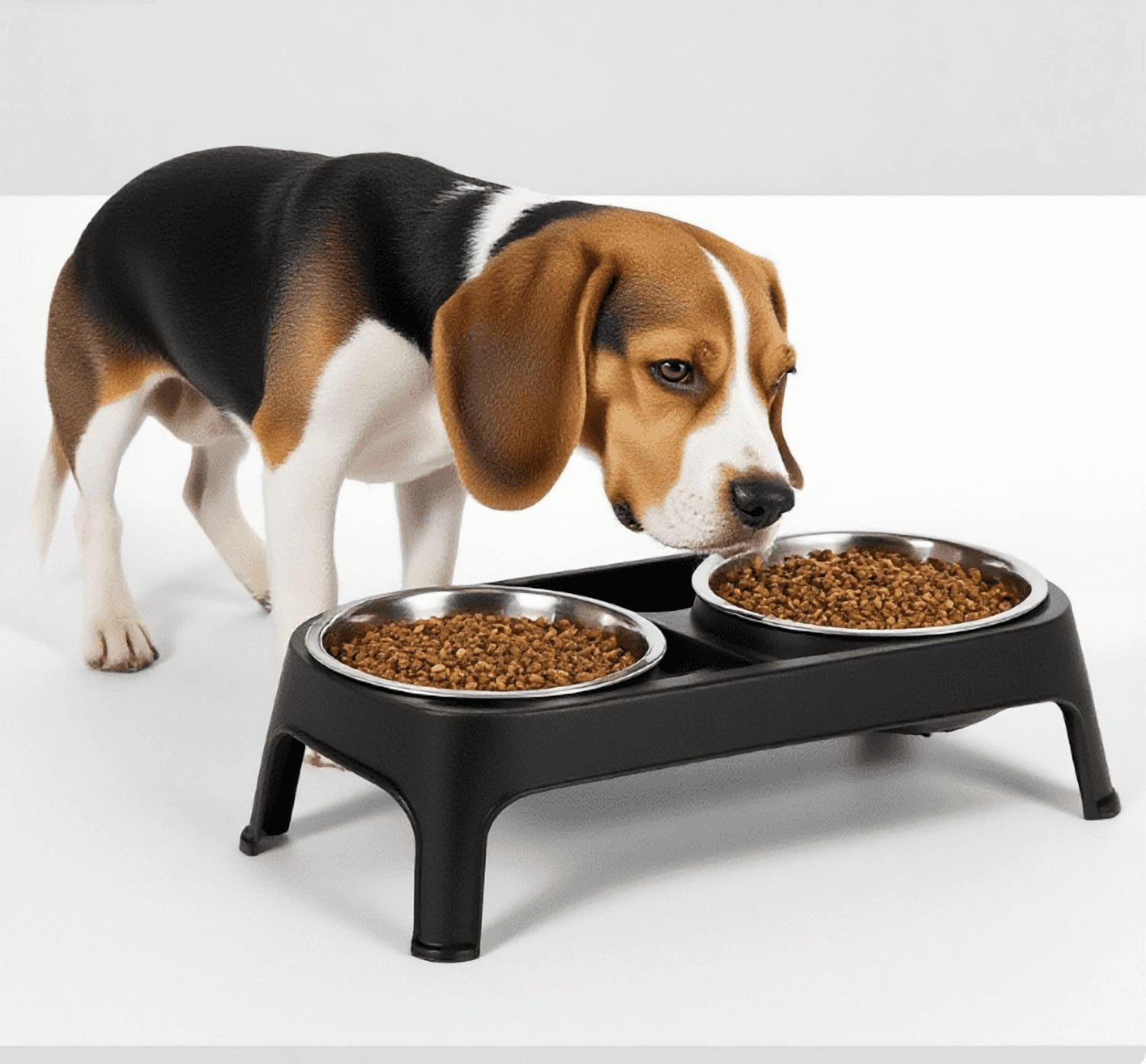 Double Stainless Steel Heavy Duty Dog Food Bowl Elevated Pet Feeding Station