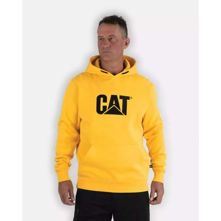 CAT Workwear Men's Caterpillar Trademark Hooded Sweatshirt, Yellow Black, 4X-Large