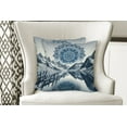 thumbnail image 4 of Ambesonne Lake Throw Pillow Cover Pack of 2, Ethnic Boho Mandala Mountains, 2 Pcs-40"x40", Night Blue, 4 of 5