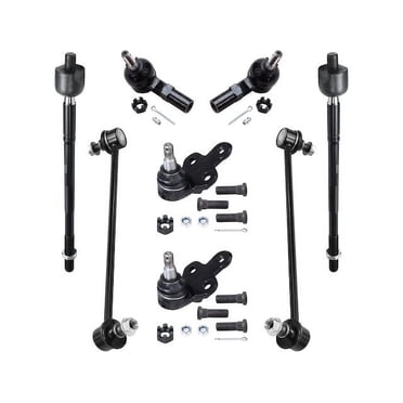 TRQ Front End Steering & Suspension Kit: Control Arms, Ball Joints, Sway Bar Links, Tie Rods (6pc)