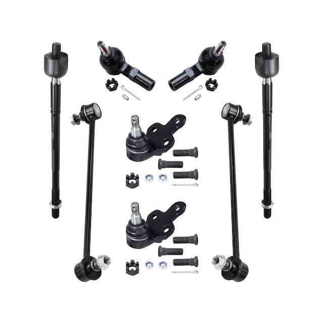 TRQ Front End Steering & Suspension Kit: Control Arms, Ball Joints, Sway Bar Links, Tie Rods (6pc)