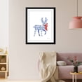 thumbnail image 2 of Framed Art Print, Blue & White Reindeer I by Annie LaPoint, 17-7/8" x 21-7/8", 2 of 3