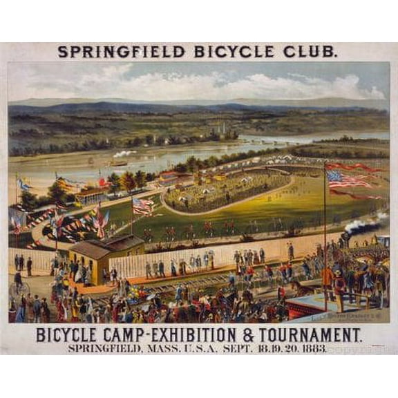 Bicycle Camp 1883 Poster exhibition cycling 12x16 Print on Metal Sign 12in x 16in Square Adults AB Posters
