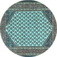 thumbnail image 1 of Ahgly Company Indoor Round Persian Light Blue Traditional Area Rugs, 6' Round, 1 of 4