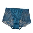 thumbnail image 2 of Bwndum Womens High Waisted Lace Panties Tummy Control Seamless Breathable Everyday Wear Blue,Size 4XL, 2 of 3