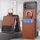 thumbnail image 2 of Wallet Phone Case For Samsung Z Flip 4 Finger Ring Card Holder Stand Shockproof Lychee Pattern PU Leather Cover For Z Flip 1 2 3, 2 of 5