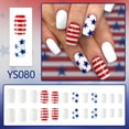 thumbnail image 6 of Independence Day Fake Nails Set, Red White Blue Star Pattern Nail Tips, Shiny Glitter Diamond Decoration, 24PCS Detachable Wearable Nails for National Day Celebration,C, 6 of 10