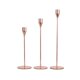 thumbnail image 2 of Candelero Juego de 3 candelabros decorativos de metal para decoración de fiestas (oro rosa) Likrtyny Libre de BPA, 2 of 7