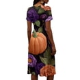 thumbnail image 5 of Women's Halloween Dress 2026 V-Neck Short Sleeve Wrap Midi Dress Spooky Halloween Print Halloween Cosplay Costumes, 5 of 5