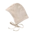 thumbnail image 3 of Oiyii Newborn Girl's Soft‑Stretch Bomber Hats Solid Newborn Daily‑Wear Beanies Infant Warm Headwear, Beige, 3 of 3