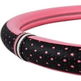 thumbnail image 4 of Star Design Piping Double Layers Universal Steering Wheel Cover with PU Leather,Fit for Suvs,Sedans,Cars,Vans(Pink), 4 of 8