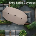 thumbnail image 4 of Autlaycil 13 ft Large Rectangle Umbrella with 36 Solar Lights and Crank System for Garden, Deck, Poolside, Patio, Beige, 4 of 8